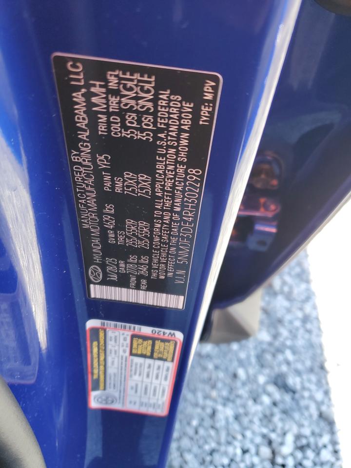 2024 HYUNDAI TUCSON SEL VIN:5NMJF3DE4RH302298
