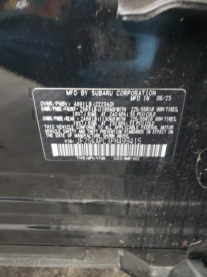 2023 SUBARU FORESTER LIMITED VIN:JF2SKAPC3PH499415