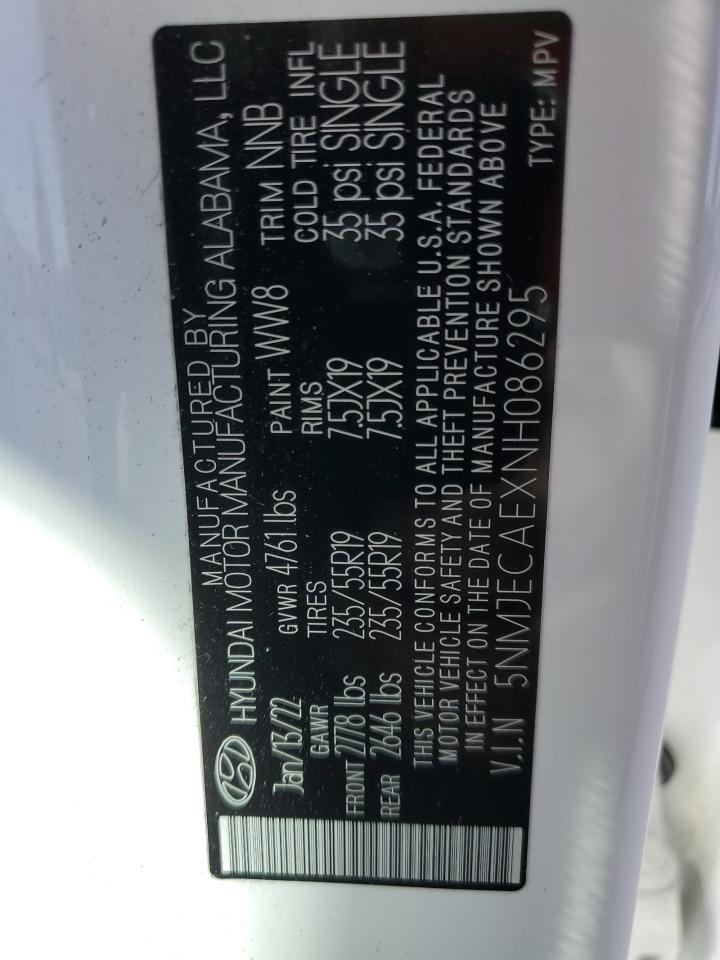 2022 HYUNDAI TUCSON LIMITED VIN:5NMJECAEXNH086295