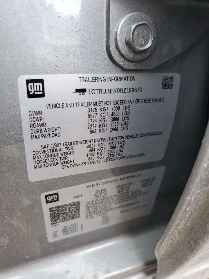 2024 GMC SIERRA K1500 VIN:1GTRUAEK0RZ189673