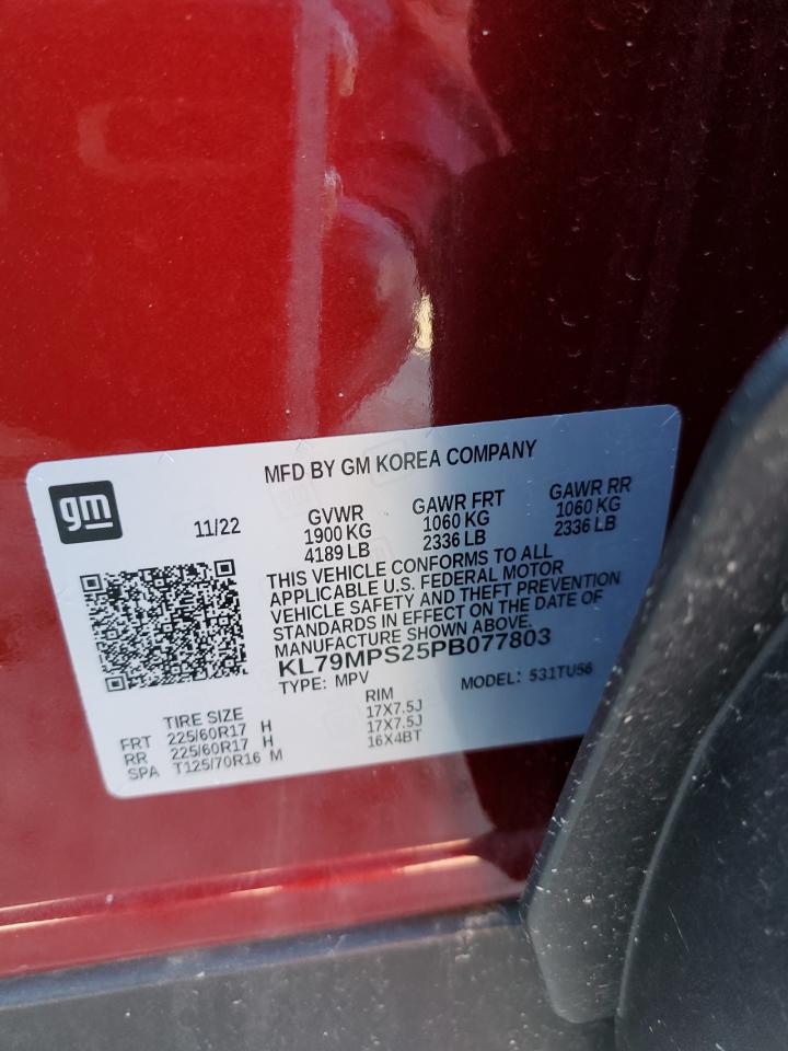 2023 CHEVROLET TRAILBLAZER LT VIN:KL79MPS25PB077803