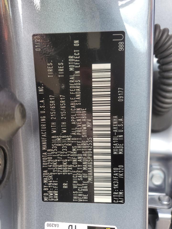 2023 TOYOTA COROLLA CROSS L VIN:7MUAAAAG5PV042535