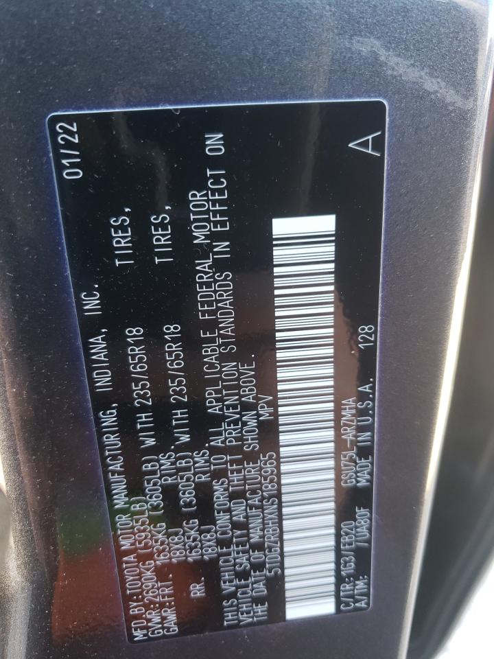 2022 TOYOTA HIGHLANDER XLE VIN:5TDGZRBHXNS185965