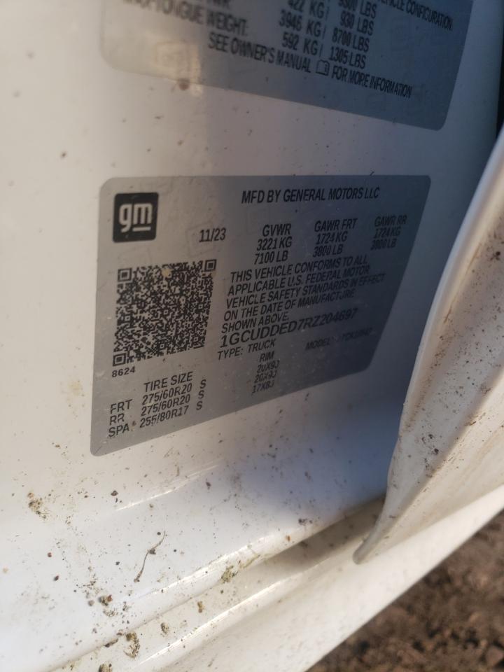 2024 CHEVROLET SILVERADO K1500 LT VIN:1GCUDDED7RZ204697