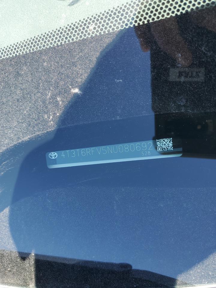 2022 TOYOTA RAV4 SE VIN:4T3T6RFV5NU080692