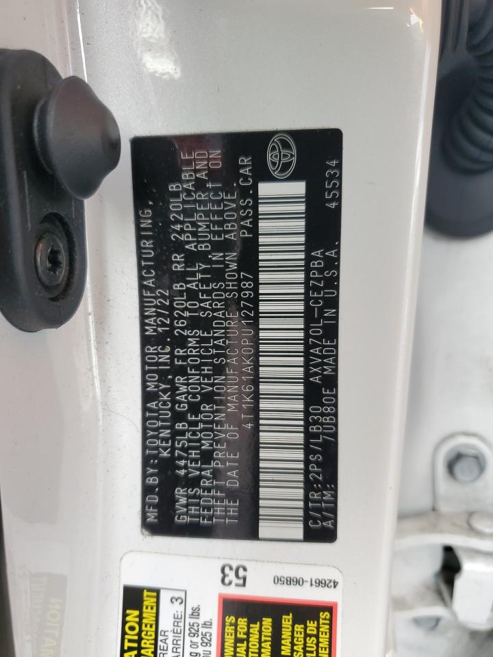 2023 TOYOTA CAMRY XSE VIN:4T1K61AK0PU127987