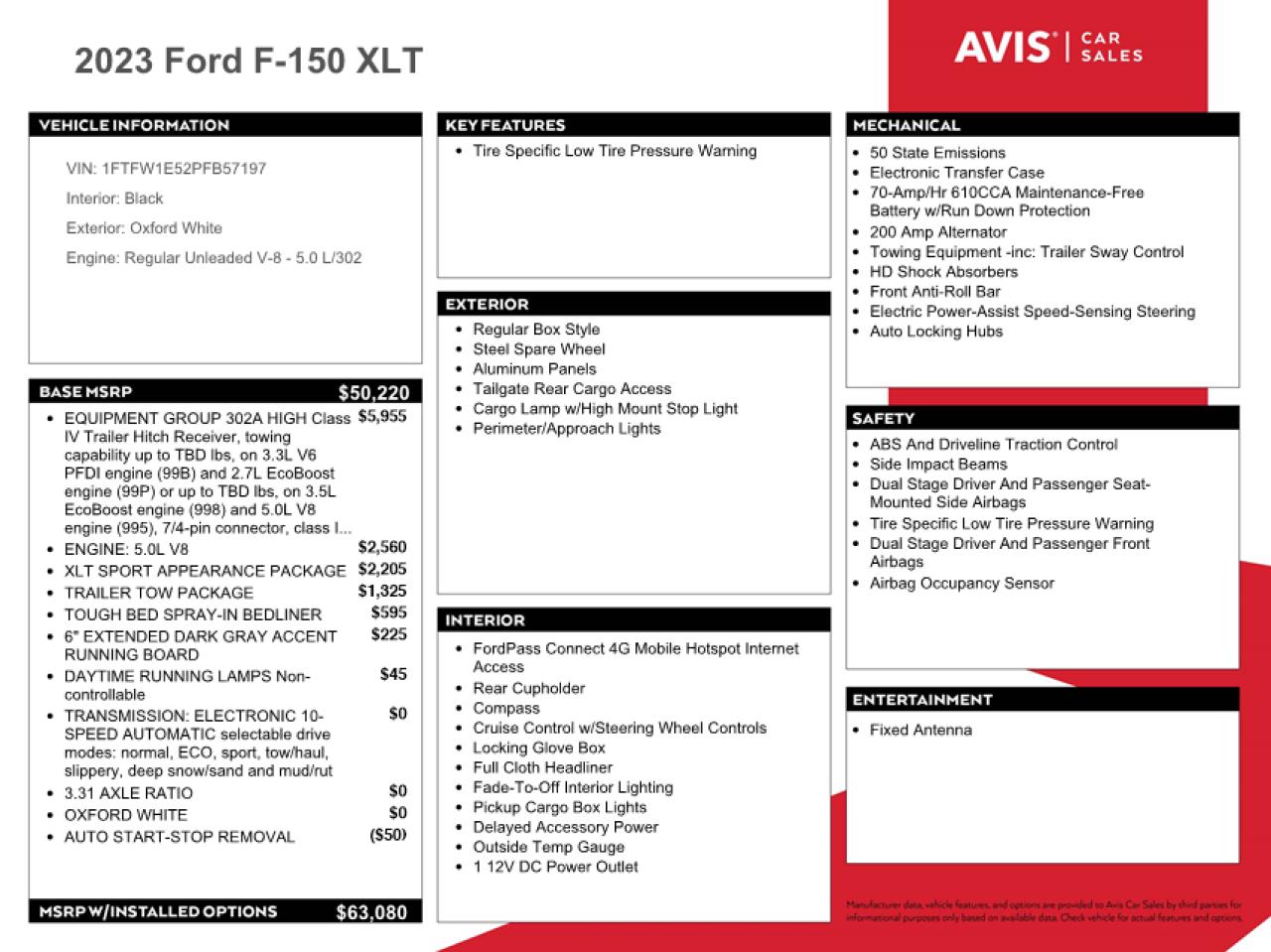 2023 FORD F150 SUPERCREW VIN:1FTFW1E52PFB57197