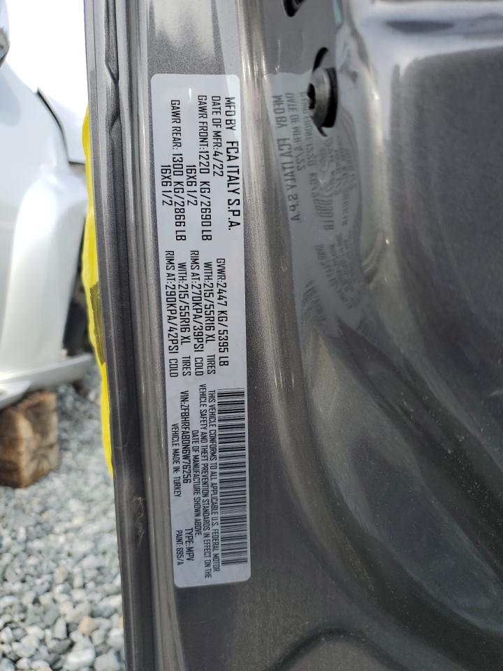 2022 RAM PROMASTER CITY TRADESMAN VIN:ZFBHRFAB0N6W76256