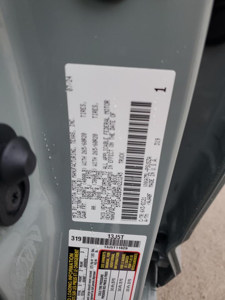 2024 TOYOTA TUNDRA CREWMAX SR VIN:5TFLA5DB5RX221245