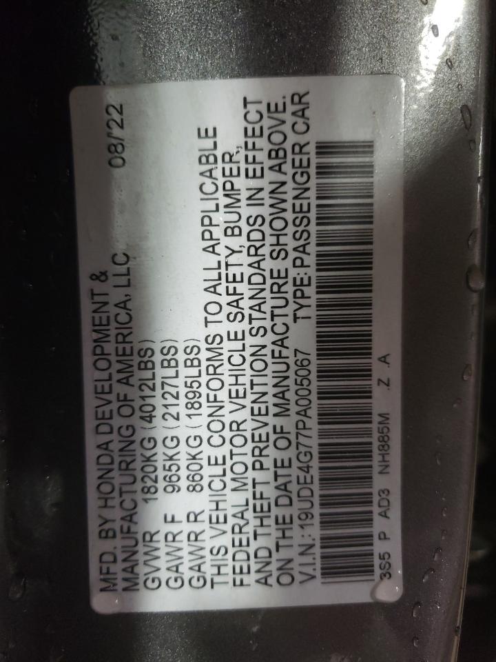 2023 ACURA INTEGRA A-SPEC TECH VIN:19UDE4G77PA005067