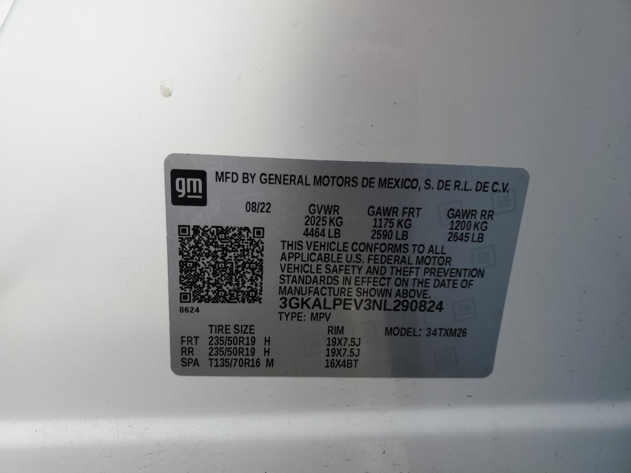 2022 GMC TERRAIN SLT VIN:2C3CDZJG5KH739031