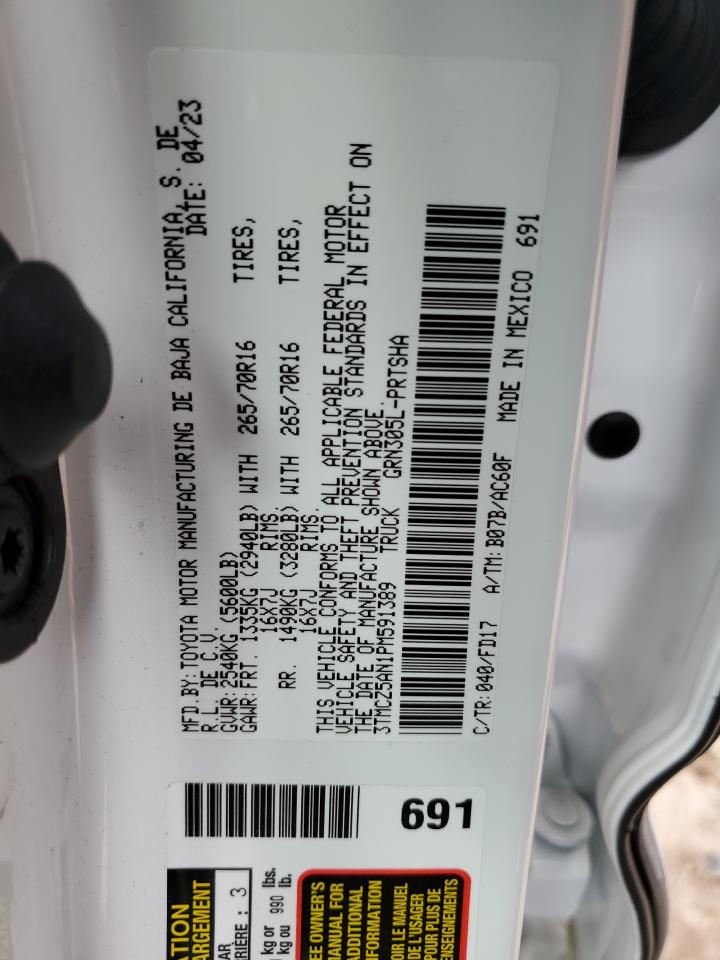 2023 TOYOTA TACOMA DOUBLE CAB VIN:3TMCZ5AN1PM591389