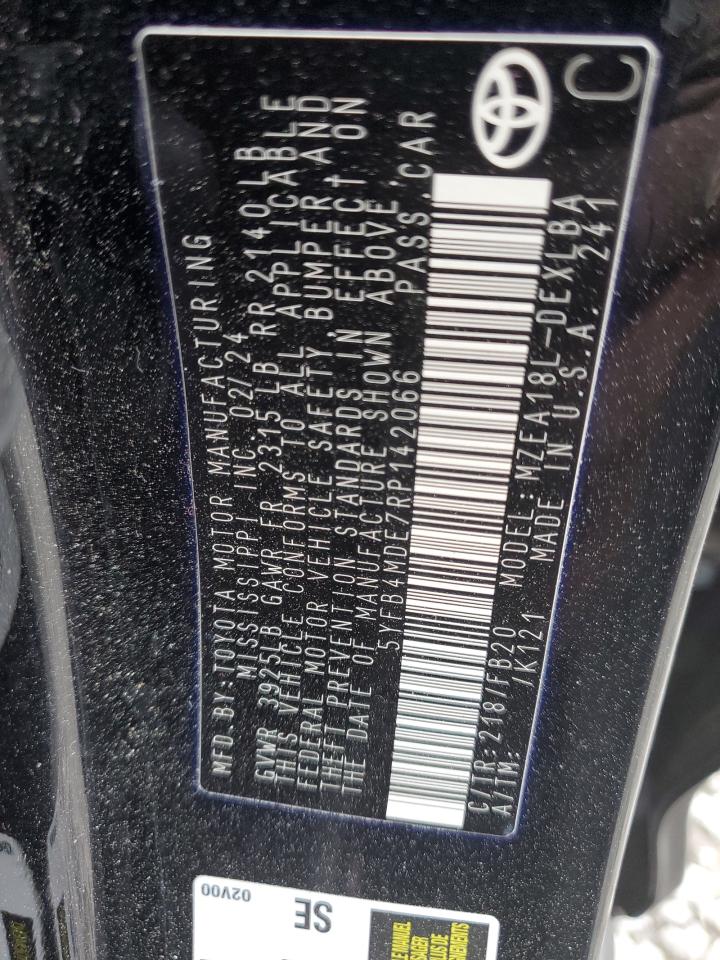 2024 TOYOTA COROLLA LE VIN:5YFB4MDE7RP142066