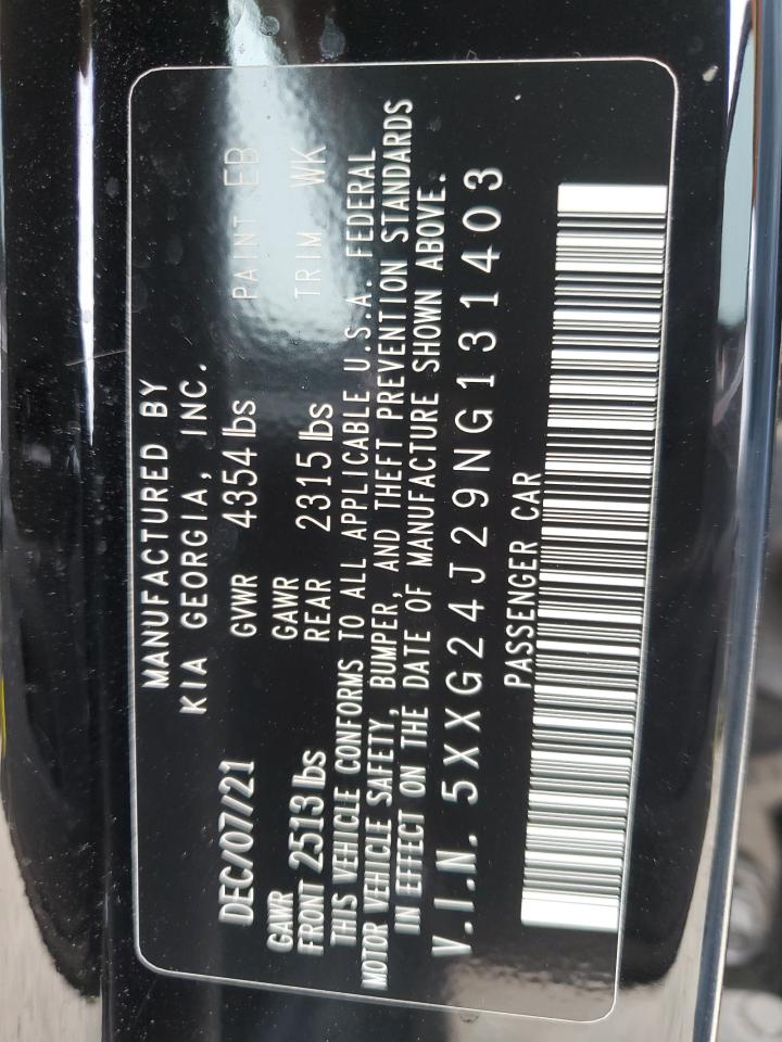2022 KIA K5 LX VIN:5XXG24J29NG131403