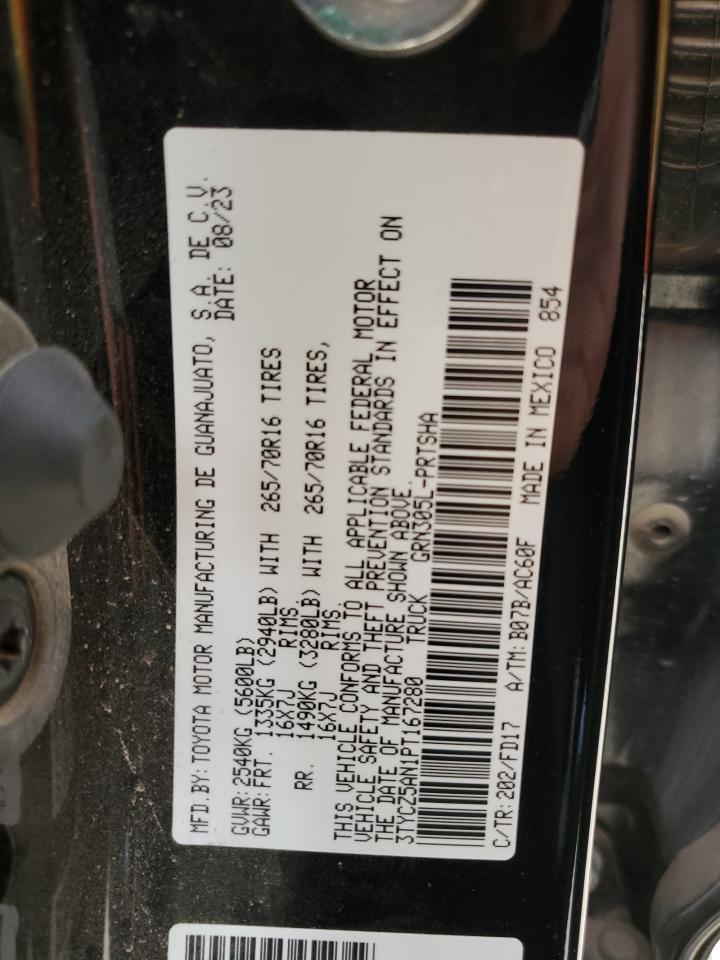 2023 TOYOTA TACOMA DOUBLE CAB VIN:3TYCZ5AN1PT167280