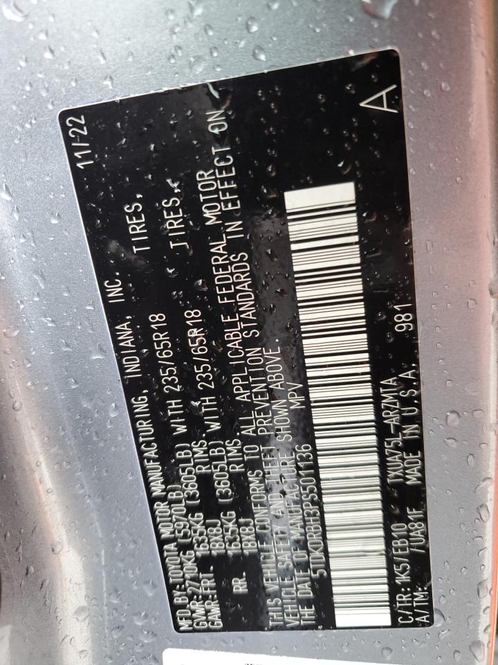 2023 TOYOTA HIGHLANDER L VIN:5TDKDRBH3PS501136