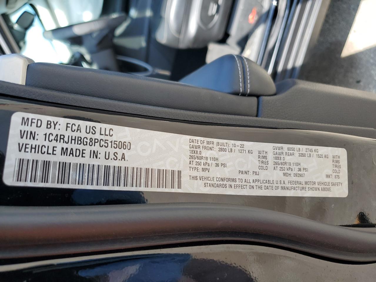 2023 JEEP GRAND CHEROKEE LIMITED VIN:1C4RJHBG8PC515060