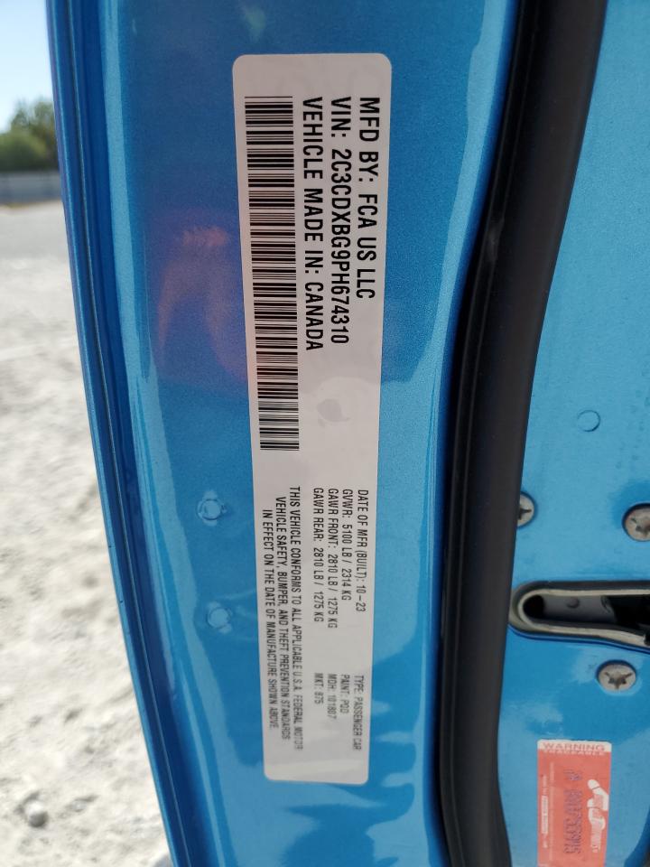 2023 DODGE CHARGER SXT VIN:2C3CDXBG9PH674310