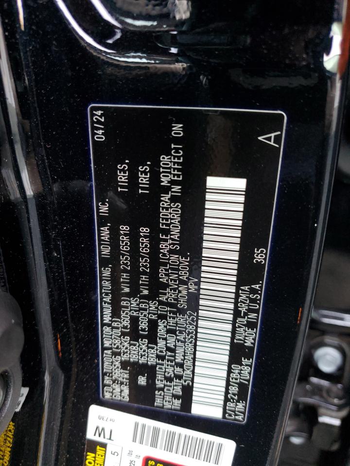 2024 TOYOTA HIGHLANDER LE VIN:5TDKDRAH8RS538252