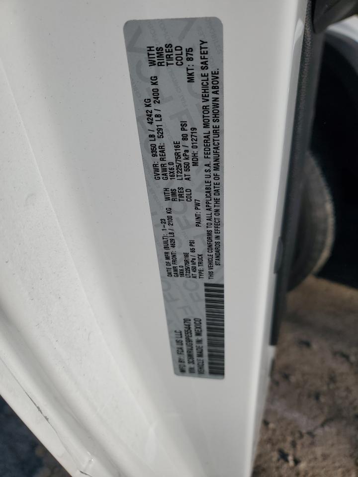 2023 RAM PROMASTER 3500 3500 HIGH VIN:3C6MRVJG9PE554470
