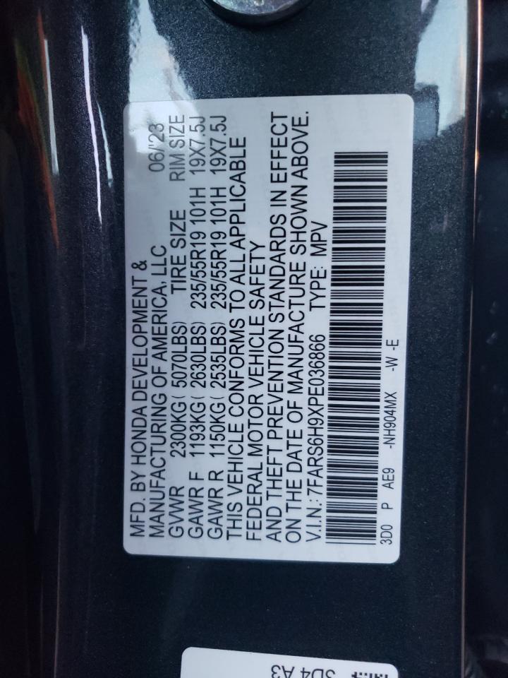 2023 HONDA CR-V SPORT TOURING VIN:5YFB4MDE9RP088169