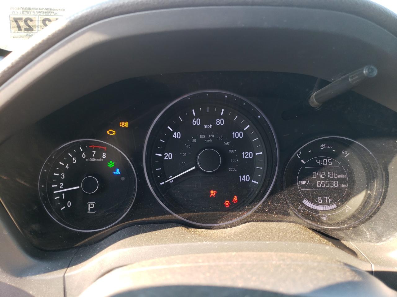 2022 HONDA HR-V SPORT VIN:3CZRU6H16NM724382