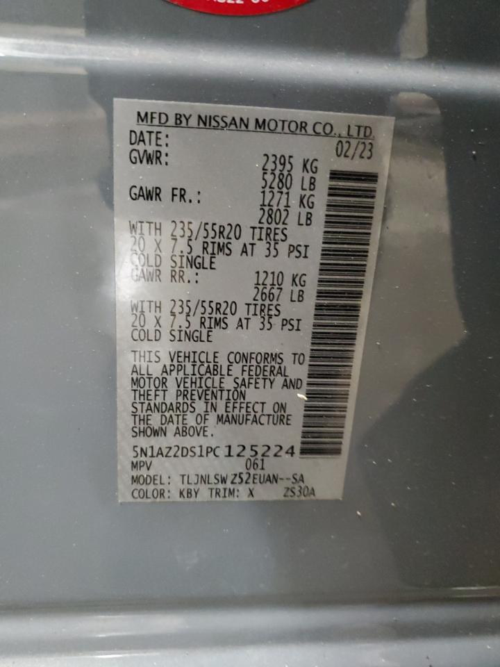 2023 NISSAN MURANO PLATINUM VIN:5N1AZ2DS1PC125224