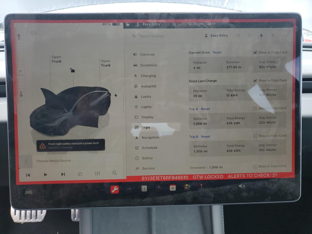 2024 TESLA MODEL 3  VIN:5YJ3E1ET6RF849510