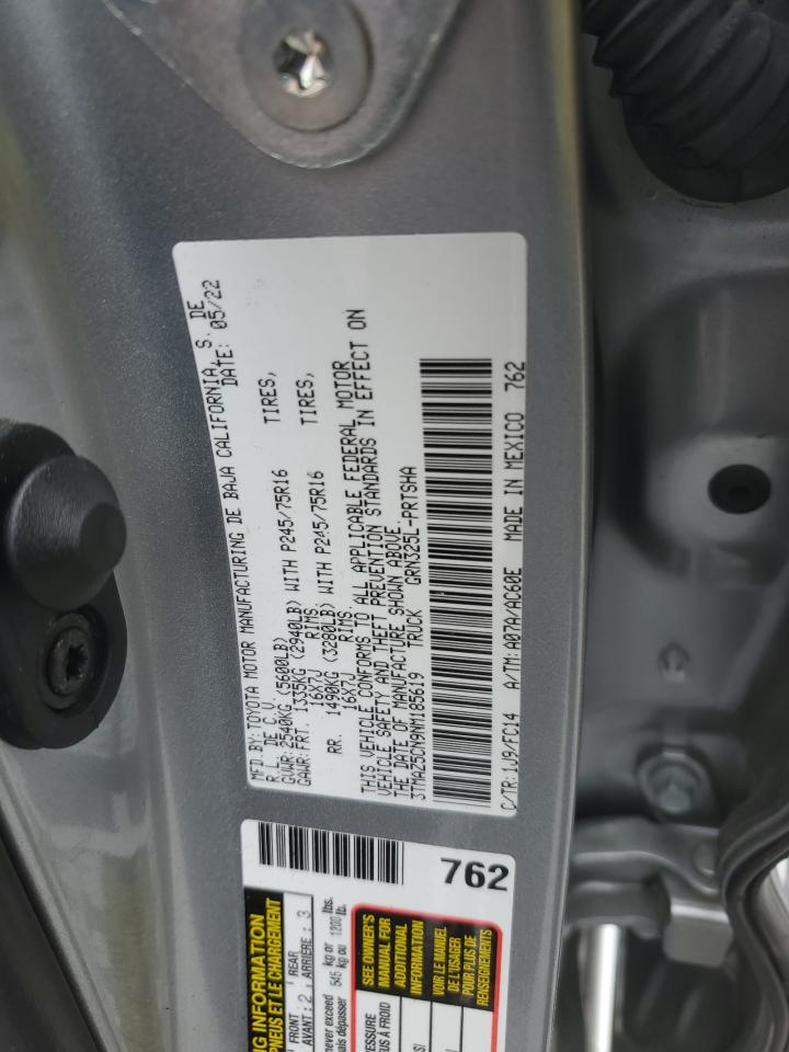 2022 TOYOTA TACOMA DOUBLE CAB VIN:3TMAZ5CN9NM185619