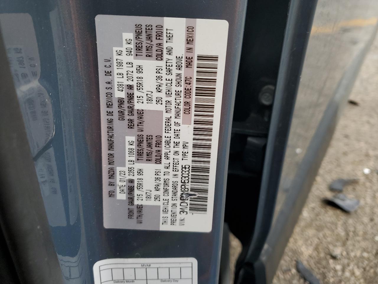 2023 MAZDA CX-30 PREFERRED VIN:3MVDMBCM8PM530335