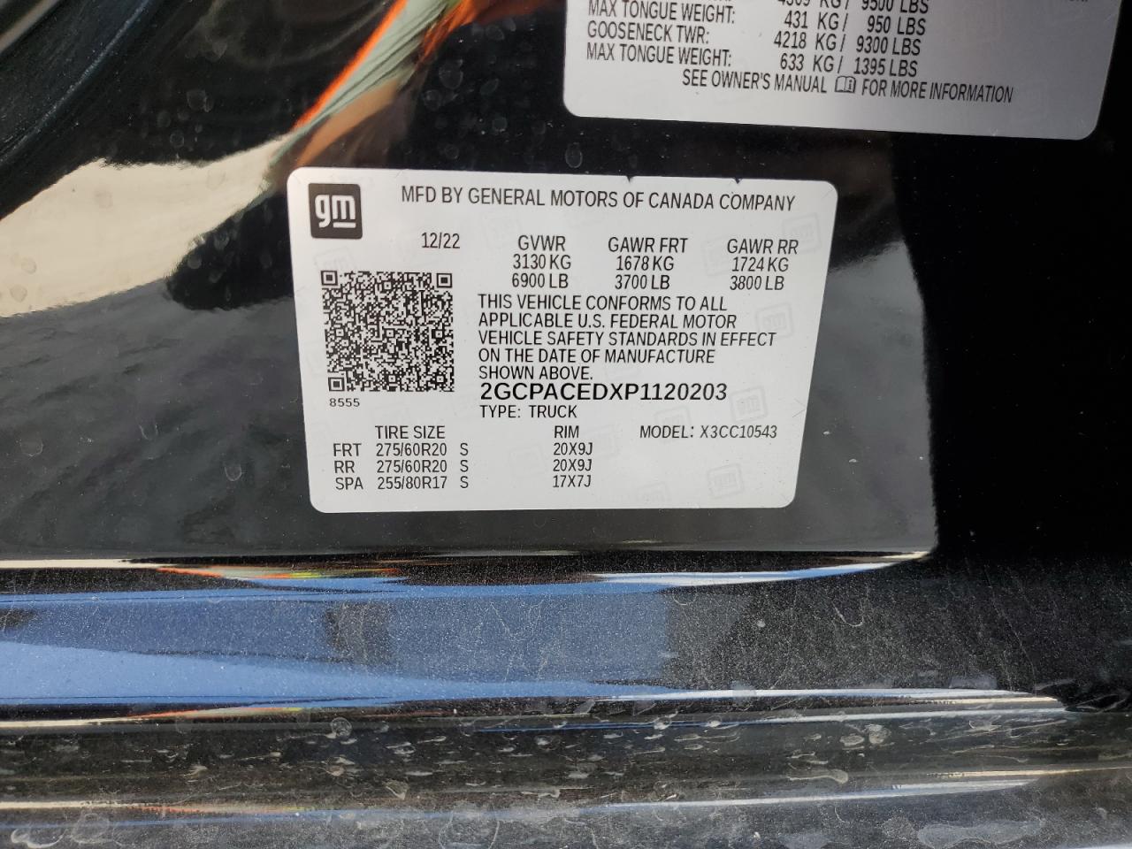 2023 CHEVROLET SILVERADO C1500 LT VIN:2GCPACEDXP1120203