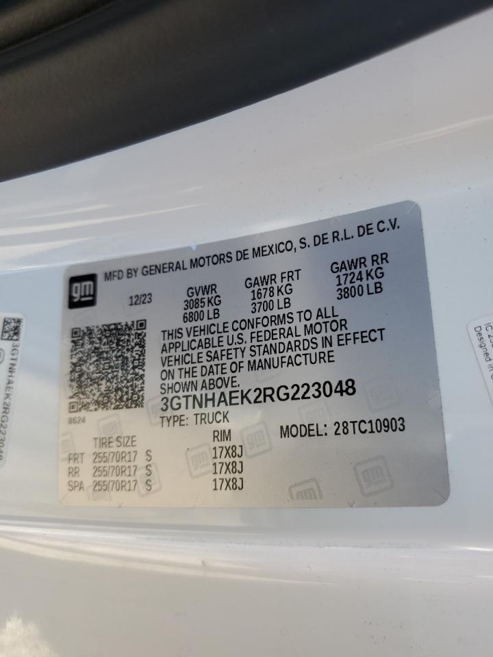 2024 GMC SIERRA C1500 VIN:3GTNHAEK2RG223048