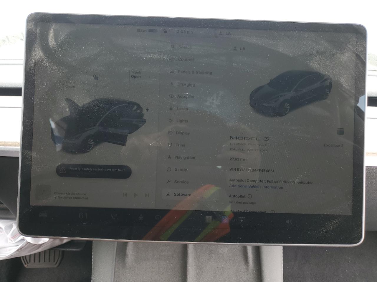 2023 TESLA MODEL 3 VIN:5YJ3E1EB4PF454861