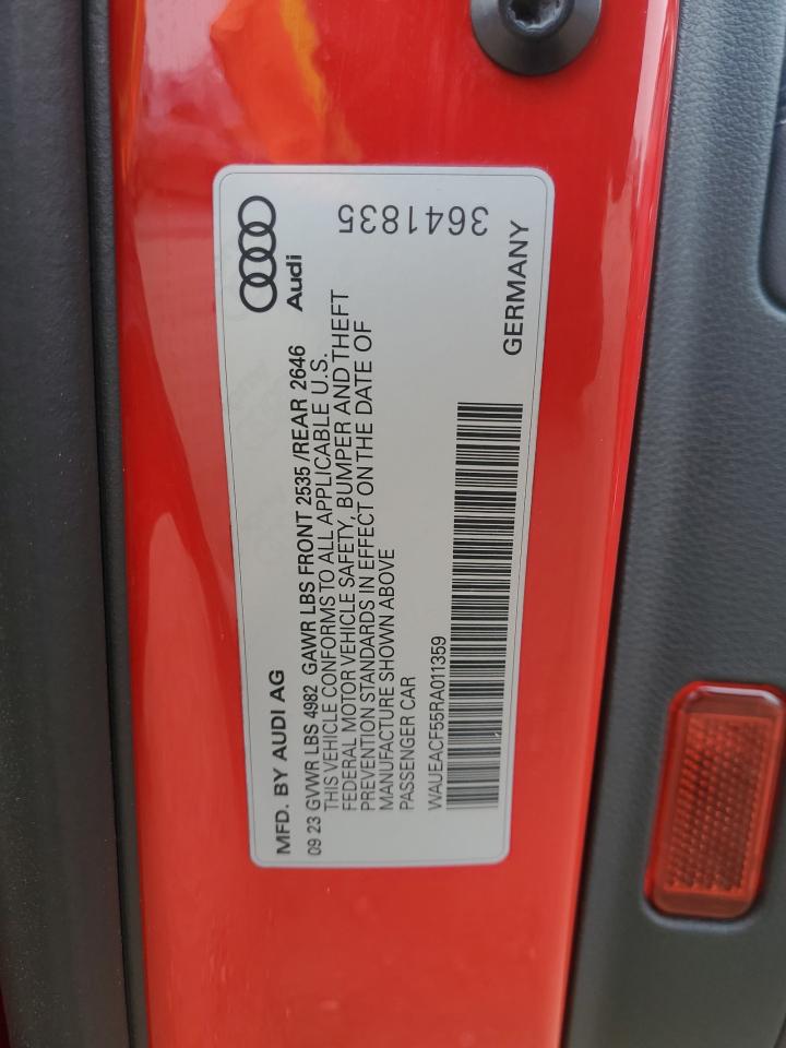 2024 AUDI A5 PRESTIGE 45 VIN:WAUEACF55RA011359