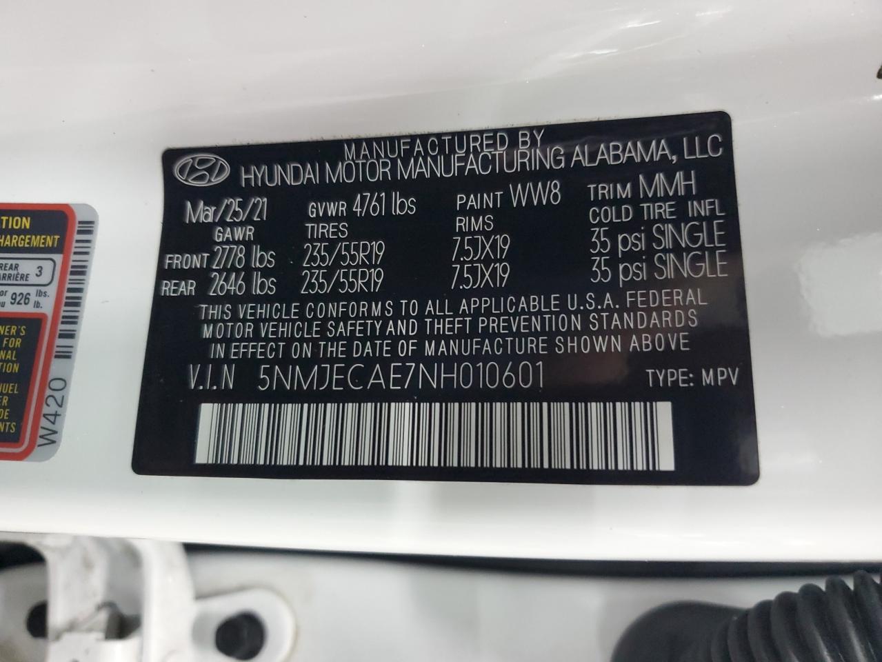 2022 HYUNDAI TUCSON LIMITED VIN:5NMJECAE7NH010601