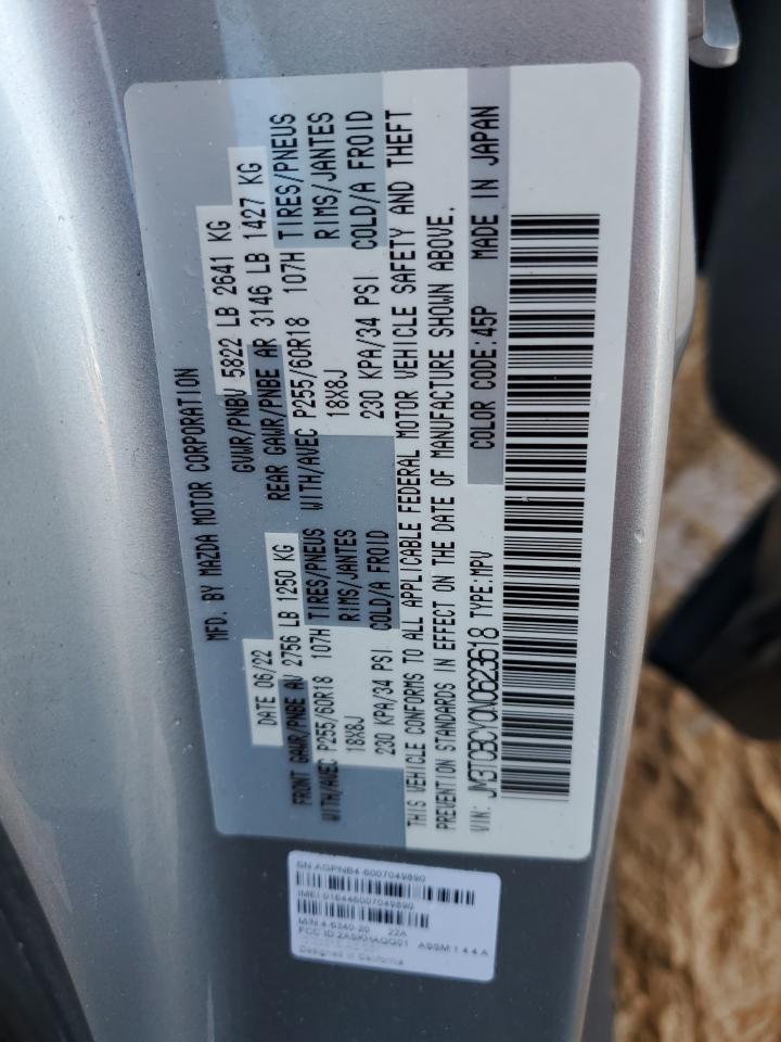 2022 MAZDA CX-9 TOURING VIN:JM3TCBCY0N0623618