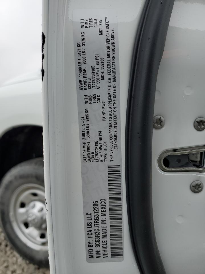 2024 RAM 3500 TRADESMAN VIN:3C63R3GJ7RG312206