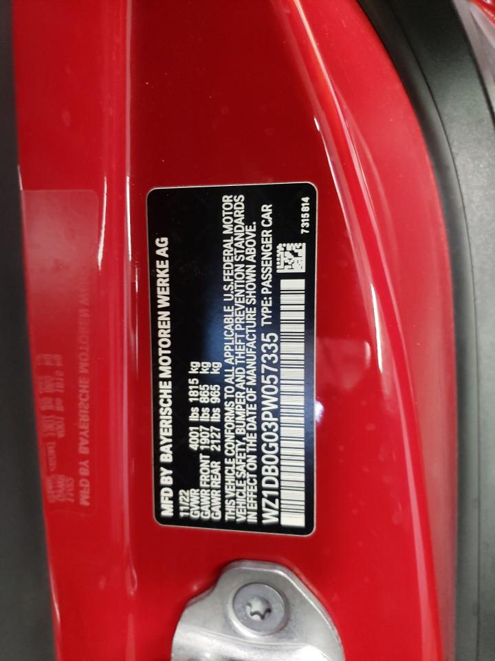 2023 TOYOTA SUPRA BASE VIN:WZ1DB0G03PW057335