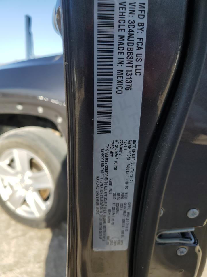 2022 JEEP COMPASS LATITUDE VIN:3C4NJDBB3NT131376