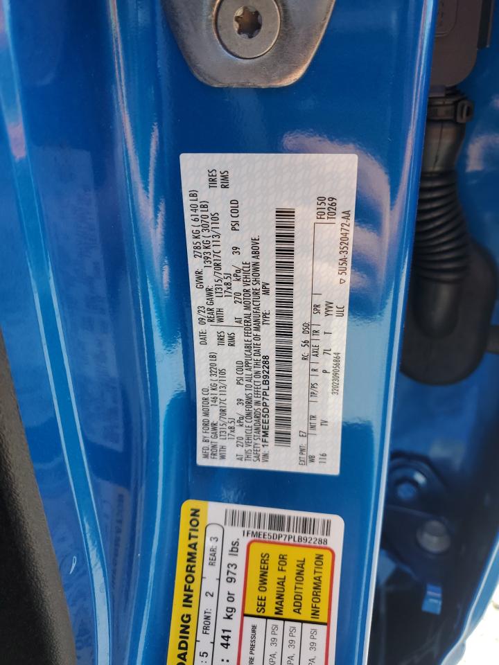 2023 FORD BRONCO BASE VIN:1FMEE5DP7PLB92288