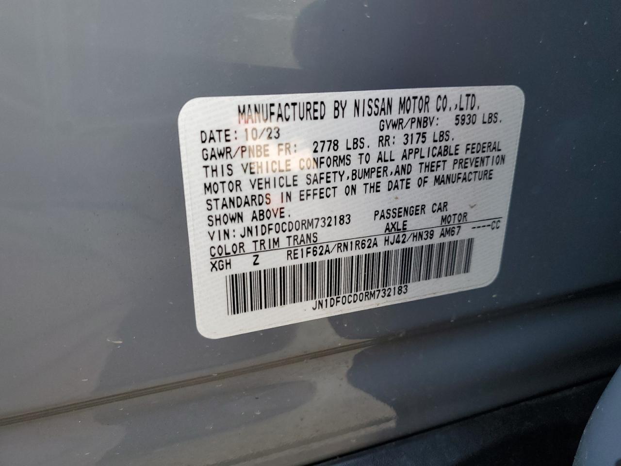 2024 NISSAN ARIYA PLATINUM + VIN:JN1DF0CD0RM732183