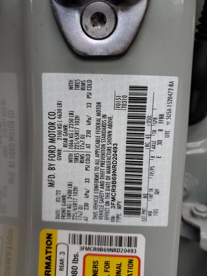 2022 FORD BRONCO SPORT BIG BEND VIN:3FMCR9B69NRD20493