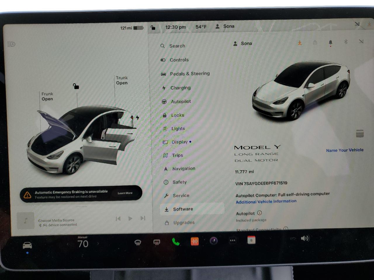 2023 TESLA MODEL Y  VIN:7SAYGDEE6PF671519