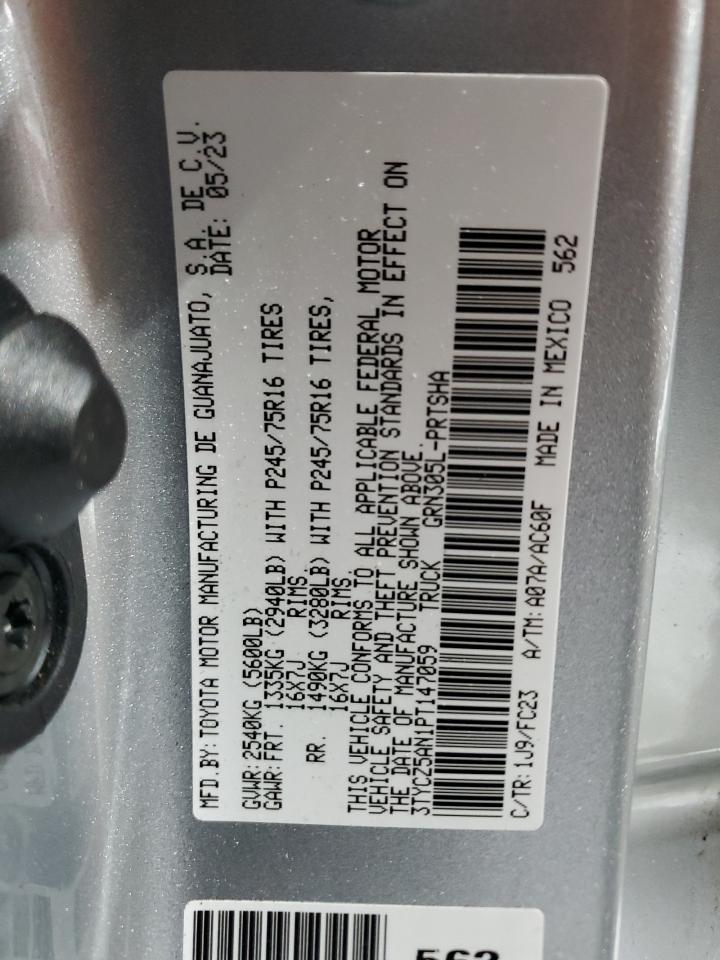 2023 TOYOTA TACOMA DOUBLE CAB VIN:3TYCZ5AN1PT147059