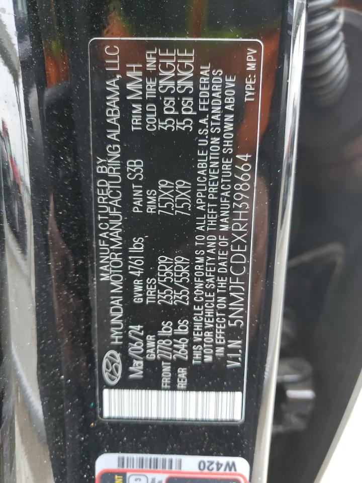 2024 HYUNDAI TUCSON SEL VIN:5NMJFCDEXRH398664
