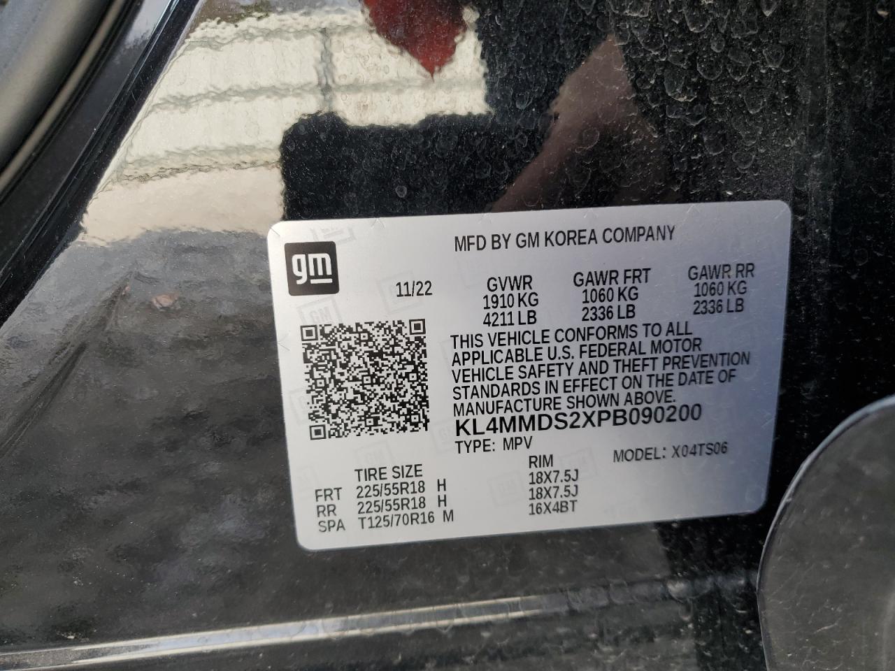 2023 BUICK ENCORE GX SELECT VIN:KL4MMDS2XPB090200