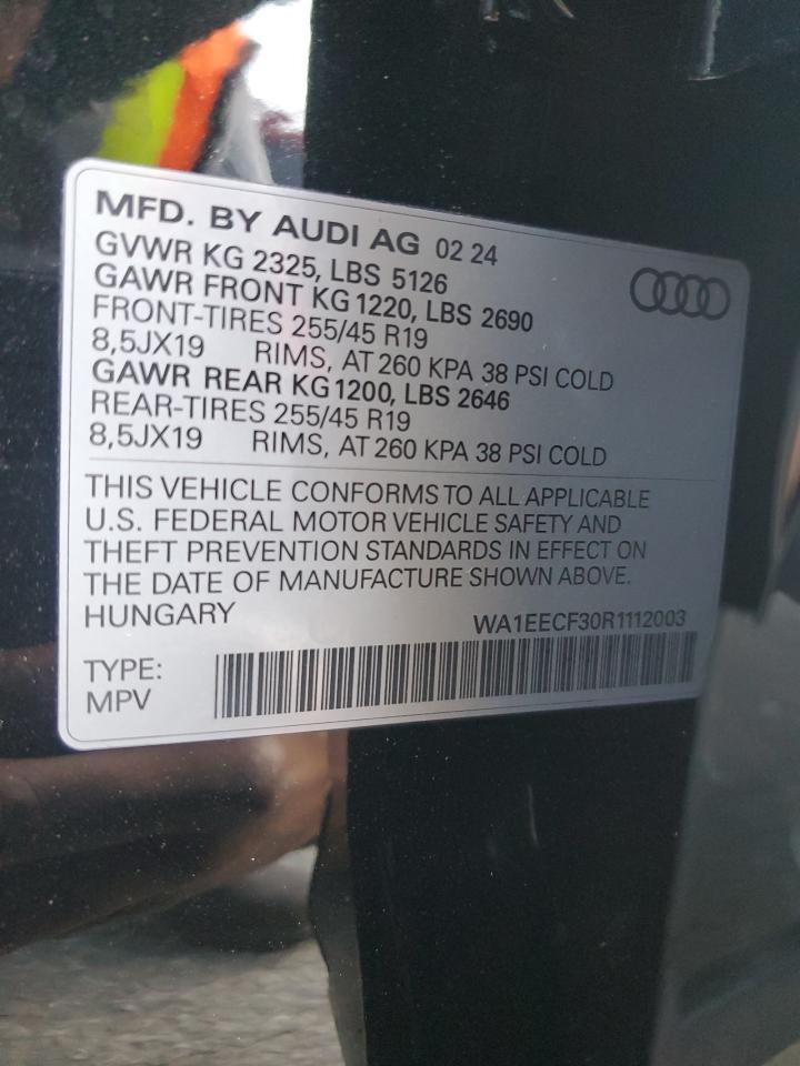 2024 AUDI Q3 PREMIUM PLUS S LINE 45 VIN:WA1EECF30R1112003