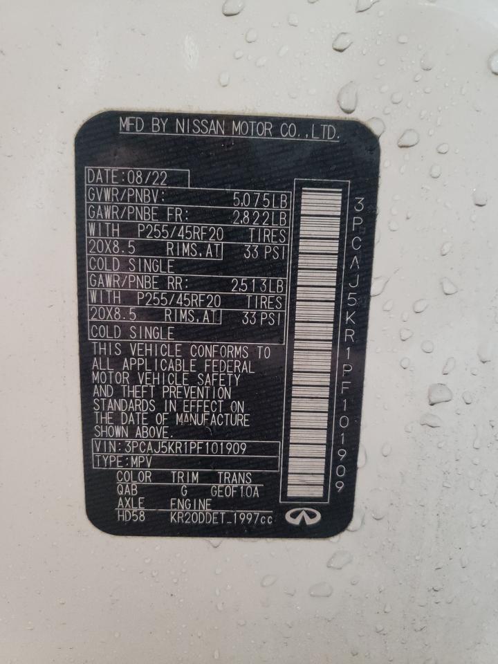 2023 INFINITI QX55 ESSENTIAL VIN:3PCAJ5KR1PF101909