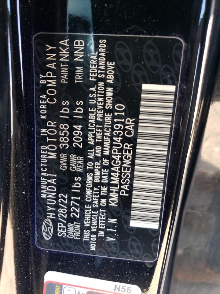 2023 HYUNDAI ELANTRA SEL VIN:KMHLM4AG4PU439110