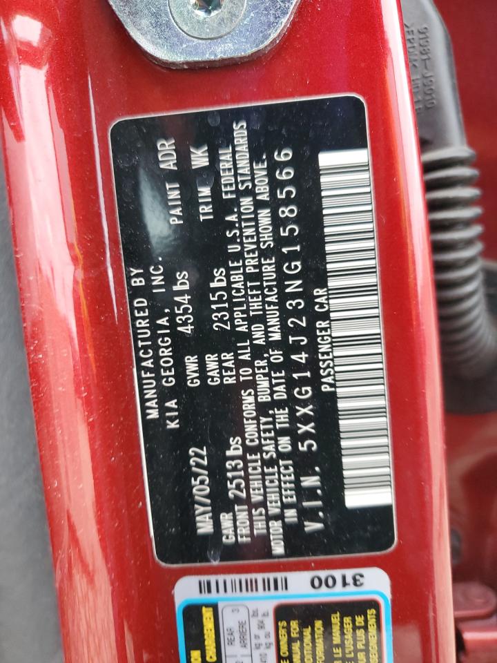 2022 KIA K5 LXS VIN:5XXG14J23NG158566